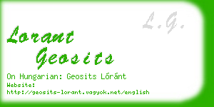 lorant geosits business card