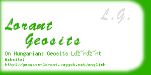 lorant geosits business card